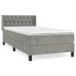 vidaXL Boxspringbett mit Matratze Hellgrau 100x200 cm Samt vidaXL Boxspringbett mit Matratze Hellgrau 100x200 cm Samt