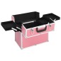 vidaXL Kosmetikkoffer 37 x 24 x 35 cm Rosa Aluminium vidaXL Kosmetikkoffer 37 x 24 x 35 cm Rosa Aluminium