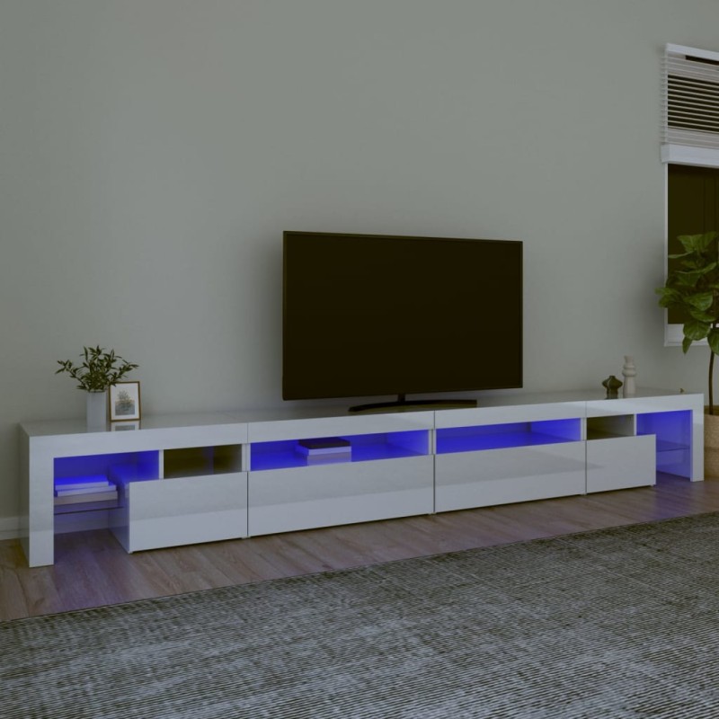 vidaXL TV-Schrank mit LED-Leuchten Hochglanz-Weiß 290x36,5x40 cm vidaXL TV-Schrank mit LED-Leuchten Hochglanz-Weiß 290x36,5x40 cm