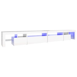 vidaXL TV-Schrank mit LED-Leuchten Hochglanz-Weiß 290x36,5x40 cm