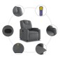 vidaXL Massagesessel Grau Kunstleder vidaXL Massagesessel Grau Kunstleder