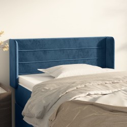 vidaXL Kopfteil mit Ohren Dunkelblau 93x16x78/88 cm Samt