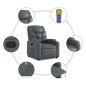 vidaXL Massagesessel Grau Kunstleder vidaXL Massagesessel Grau Kunstleder