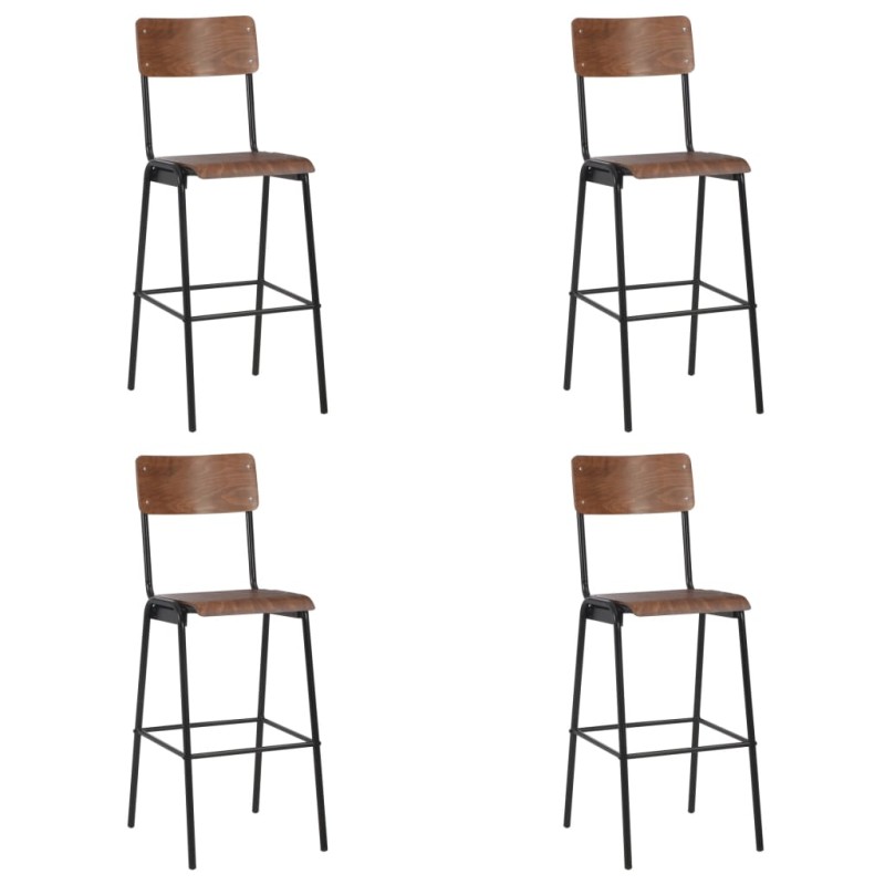 Barhocker 4 Stk. Massives Sperrholz Stahl Barhocker 4 Stk. Massives Sperrholz Stahl