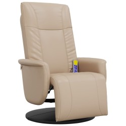 vidaXL Massagesessel mit Fußteil Cappuccino-Braun Kunstleder
