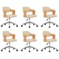 Drehbare Esszimmerstühle 6 Stk. Creme Bugholz und Kunstleder Drehbare Esszimmerstühle 6 Stk. Creme Bugholz und Kunstleder