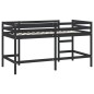 vidaXL Kinderhochbett mit Leiter Schwarz 80x200 cm Massivholz Kiefer vidaXL Kinderhochbett mit Leiter Schwarz 80x200 cm Massivholz Kiefer