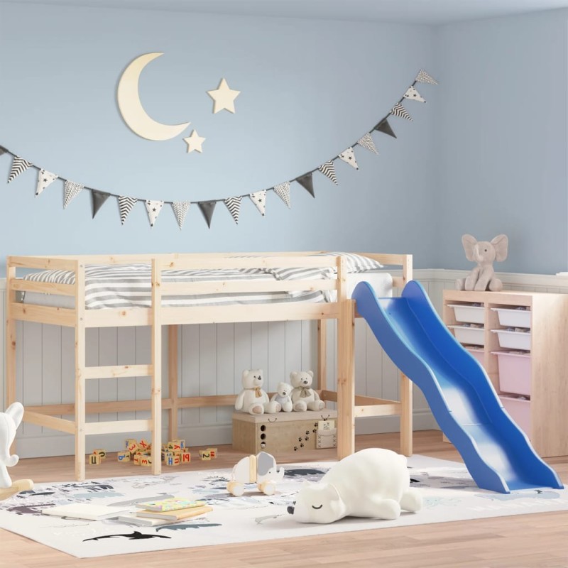 vidaXL Kinderhochbett mit Rutsche 80x200 cm Massivholz Kiefer vidaXL Kinderhochbett mit Rutsche 80x200 cm Massivholz Kiefer