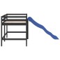vidaXL Kinderhochbett mit Rutsche Schwarz 90x190 cm Massivholz Kiefer vidaXL Kinderhochbett mit Rutsche Schwarz 90x190 cm Massivholz Kiefer