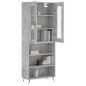 Highboard Betongrau 69,5x34x180 cm Holzwerkstoff Highboard Betongrau 69,5x34x180 cm Holzwerkstoff