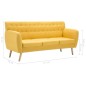 vidaXL 3-Sitzer-Sofa Stoff 172x70x82 cm Gelb vidaXL 3-Sitzer-Sofa Stoff 172x70x82 cm Gelb