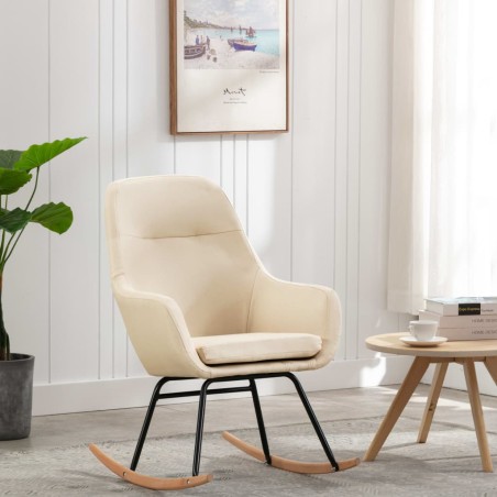 vidaXL Schaukelstuhl Creme Stoff