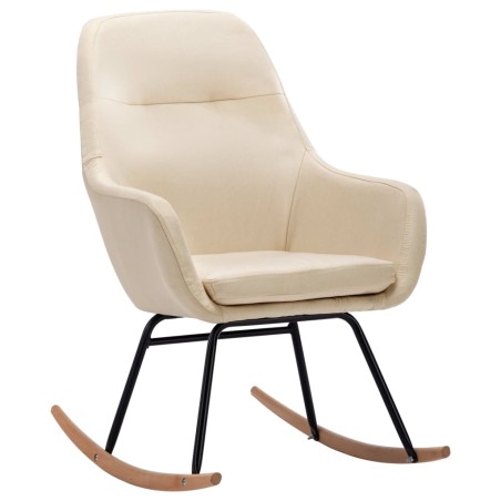 vidaXL Schaukelstuhl Creme Stoff