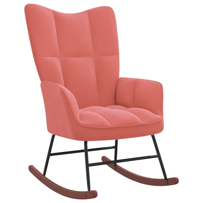 vidaXL Schaukelstuhl Samt Rosa vidaXL Schaukelstuhl Samt Rosa