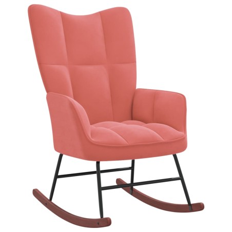 vidaXL Schaukelstuhl Samt Rosa
