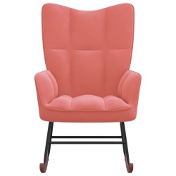 vidaXL Schaukelstuhl Samt Rosa