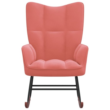 vidaXL Schaukelstuhl Samt Rosa