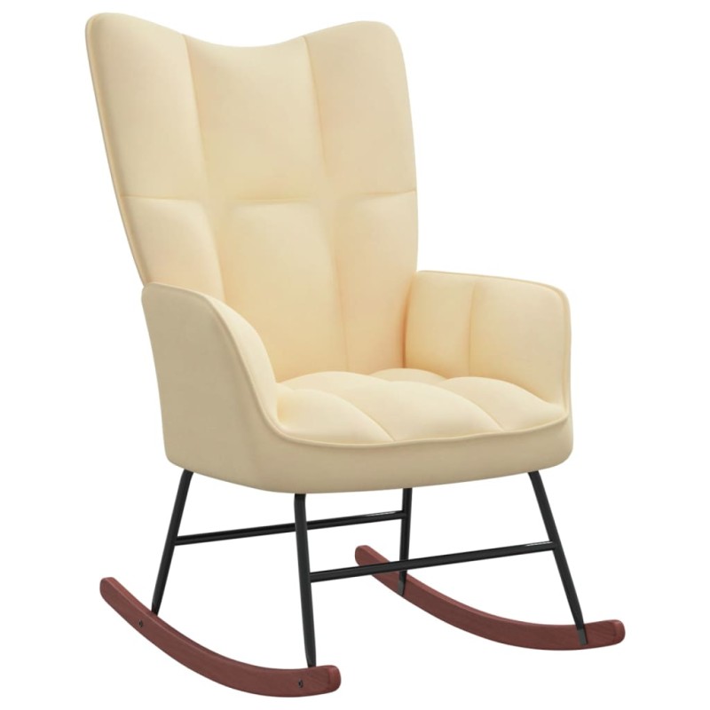 vidaXL Schaukelstuhl Samt Creme vidaXL Schaukelstuhl Samt Creme