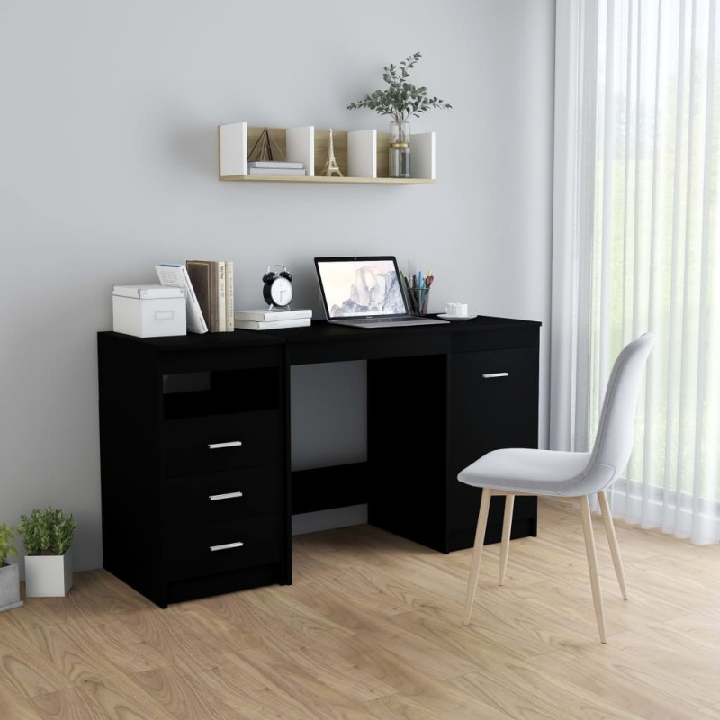 Schreibtisch Schwarz 140x50x76 cm Holzwerkstoff Schreibtisch Schwarz 140x50x76 cm Holzwerkstoff