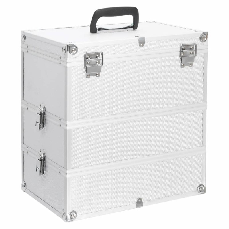 vidaXL Kosmetikkoffer 37x24x40 cm Silbern Aluminium vidaXL Kosmetikkoffer 37x24x40 cm Silbern Aluminium