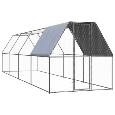 vidaXL Outdoor-Hühnerkäfig 2x8x2 m Verzinkter Stahl 