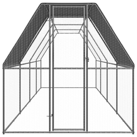 vidaXL Outdoor-Hühnerkäfig 2x8x2 m Verzinkter Stahl 