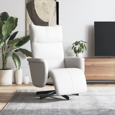 vidaXL Relaxsessel mit Fußteil Weiß Kunstleder