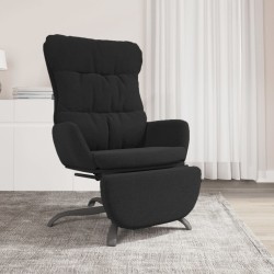 vidaXL Relaxsessel mit Fußstütze Schwarz Stoff