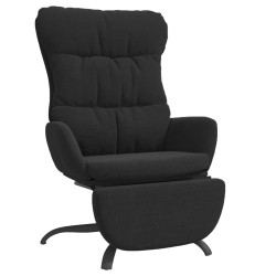 vidaXL Relaxsessel mit Fußstütze Schwarz Stoff
