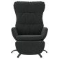 vidaXL Relaxsessel mit Fußstütze Schwarz Stoff vidaXL Relaxsessel mit Fußstütze Schwarz Stoff