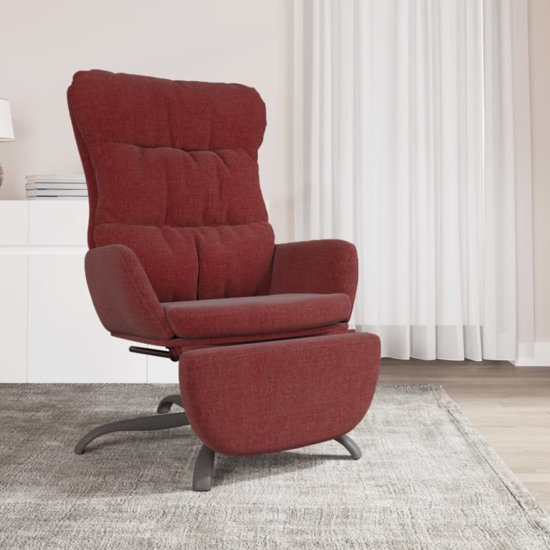 vidaXL Relaxsessel mit Fußstütze Weinrot Stoff vidaXL Relaxsessel mit Fußstütze Weinrot Stoff