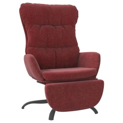 vidaXL Relaxsessel mit Fußstütze Weinrot Stoff