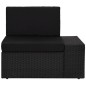 9-tlg. Garten-Lounge-Set Poly Rattan Schwarz 9-tlg. Garten-Lounge-Set Poly Rattan Schwarz