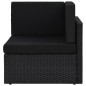 9-tlg. Garten-Lounge-Set Poly Rattan Schwarz 9-tlg. Garten-Lounge-Set Poly Rattan Schwarz