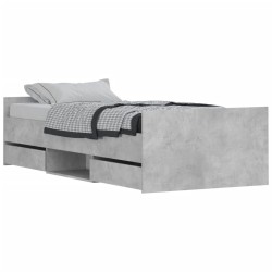 vidaXL Bettgestell mit Kopf- und Fußteil Betongrau 90x190 cm
