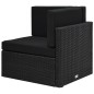 9-tlg. Garten-Lounge-Set Poly Rattan Schwarz 9-tlg. Garten-Lounge-Set Poly Rattan Schwarz