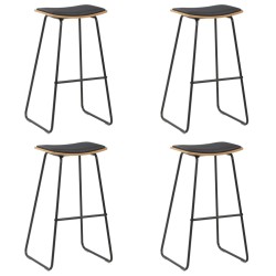 Barshocker 4 Stk. Schwarz Kunstleder
