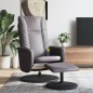 vidaXL Massagesessel mit Fußhocker Grau Kunstleder vidaXL Massagesessel mit Fußhocker Grau Kunstleder