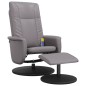 vidaXL Massagesessel mit Fußhocker Grau Kunstleder vidaXL Massagesessel mit Fußhocker Grau Kunstleder