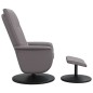 vidaXL Massagesessel mit Fußhocker Grau Kunstleder vidaXL Massagesessel mit Fußhocker Grau Kunstleder