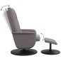 vidaXL Massagesessel mit Fußhocker Grau Kunstleder vidaXL Massagesessel mit Fußhocker Grau Kunstleder