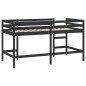 vidaXL Kinderhochbett mit Leiter Schwarz 90x200 cm Massivholz Kiefer vidaXL Kinderhochbett mit Leiter Schwarz 90x200 cm Massivholz Kiefer
