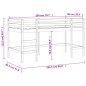 vidaXL Kinderhochbett mit Leiter Schwarz 90x200 cm Massivholz Kiefer vidaXL Kinderhochbett mit Leiter Schwarz 90x200 cm Massivholz Kiefer