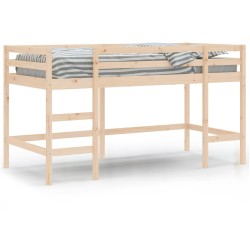 vidaXL Kinderhochbett mit Leiter 90x200 cm Massivholz Kiefer