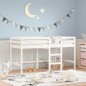 vidaXL Kinderhochbett mit Leiter Weiß 90x190 cm Massivholz Kiefer vidaXL Kinderhochbett mit Leiter Weiß 90x190 cm Massivholz Kiefer