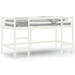 vidaXL Kinderhochbett mit Leiter Weiß 90x190 cm Massivholz Kiefer