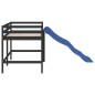vidaXL Kinderhochbett mit Rutsche Schwarz 90x200 cm Massivholz Kiefer vidaXL Kinderhochbett mit Rutsche Schwarz 90x200 cm Massivholz Kiefer