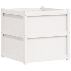 vidaXL Pflanzkübel Weiß 70x70x70 cm Massivholz Kiefer