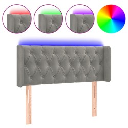 vidaXL LED Kopfteil Hellgrau 103x16x78/88 cm Samt