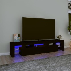 vidaXL TV-Schrank mit LED-Leuchten Schwarz 200x36,5x40 cm